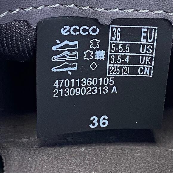 ECCO Soft 7 Woven Leather Slip On Sneakers Sz 5.5 Gravity Gray Metallic Comfort - Picture 8 of 10